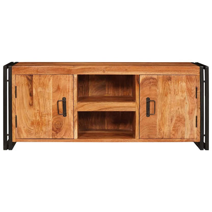 TV Cabinet with Shelf Brown 120 x 33 x 50 cm Solid acacia wood