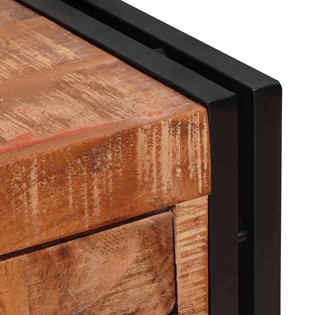 Highboard with Doors Brown Solid Reclaimed Wood and Metal