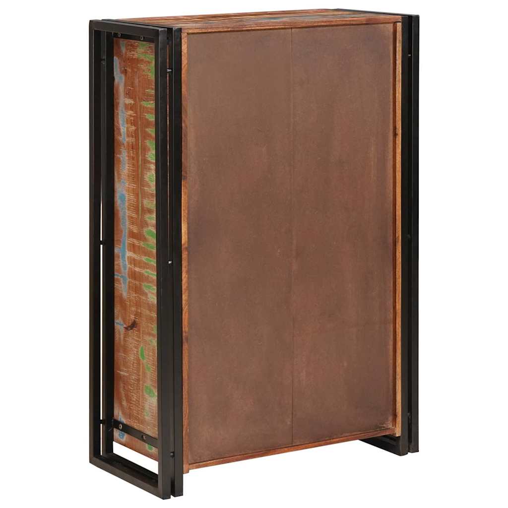 Highboard with Doors Brown Solid Reclaimed Wood and Metal