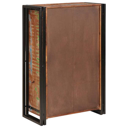 Highboard with Doors Brown Solid Reclaimed Wood and Metal