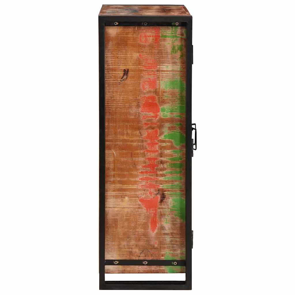 Highboard with Doors Brown Solid Reclaimed Wood and Metal