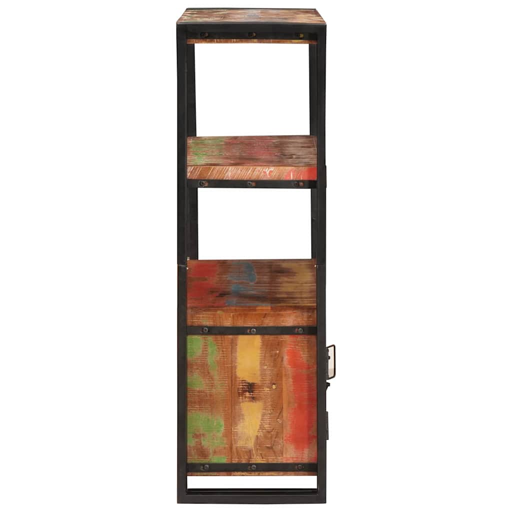 Bookshelf with Doors Brown Solid Reclaimed Wood and Metal