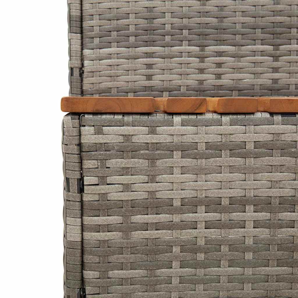 Hot Tub Step Grey 50x50x50,5 cm Poly Rattan and Solid Acacia