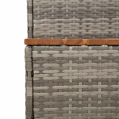 Hot Tub Step Grey 50x50x50,5 cm Poly Rattan and Solid Acacia