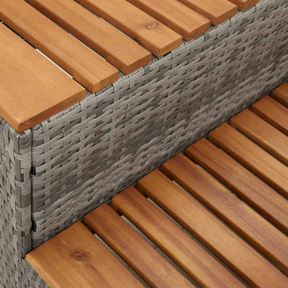 Hot Tub Step Grey 50x50x50,5 cm Poly Rattan and Solid Acacia