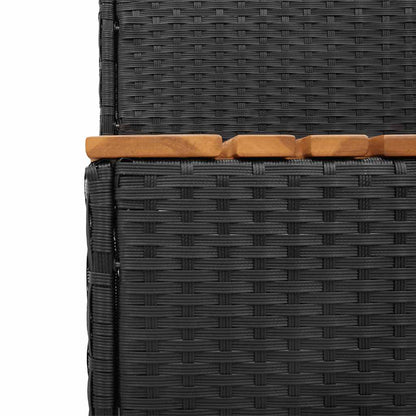 Hot Tub Step Black 100x50x50,5 cm Poly Rattan and Solid Acacia