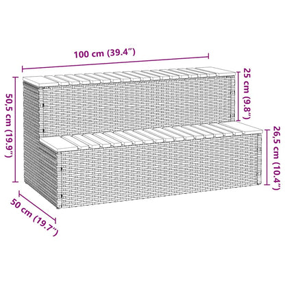 Hot Tub Step Black 100x50x50,5 cm Poly Rattan and Solid Acacia