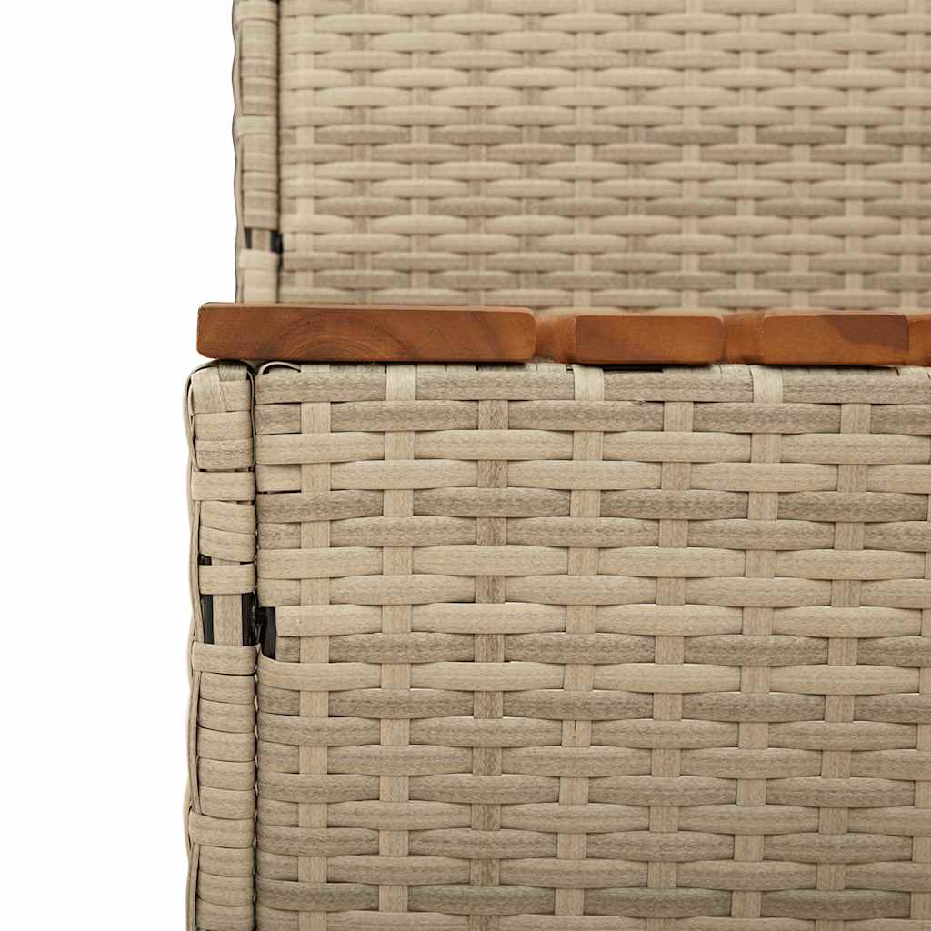 Hot Tub Step Beige 100x50x50,5 cm Poly Rattan and Solid Acacia