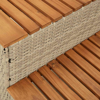 Hot Tub Step Beige 100x50x50,5 cm Poly Rattan and Solid Acacia