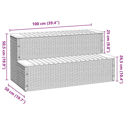 Hot Tub Step Beige 100x50x50,5 cm Poly Rattan and Solid Acacia
