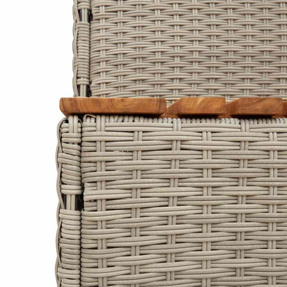 Hot Tub Step Light Grey 100x50x50.5 cm Poly Rattan and Solid Acacia
