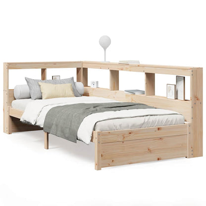 Bookcase Bed without Mattress 90x190 cm Solid Wood Pine