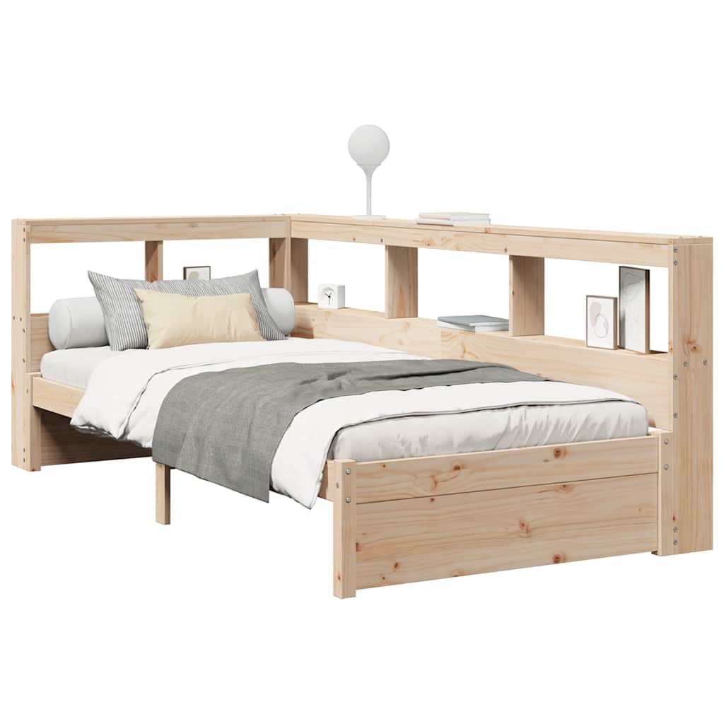 Bookcase Bed without Mattress 90x190 cm Solid Wood Pine