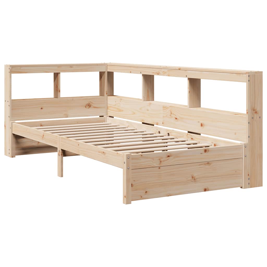 Bookcase Bed without Mattress 90x190 cm Solid Wood Pine