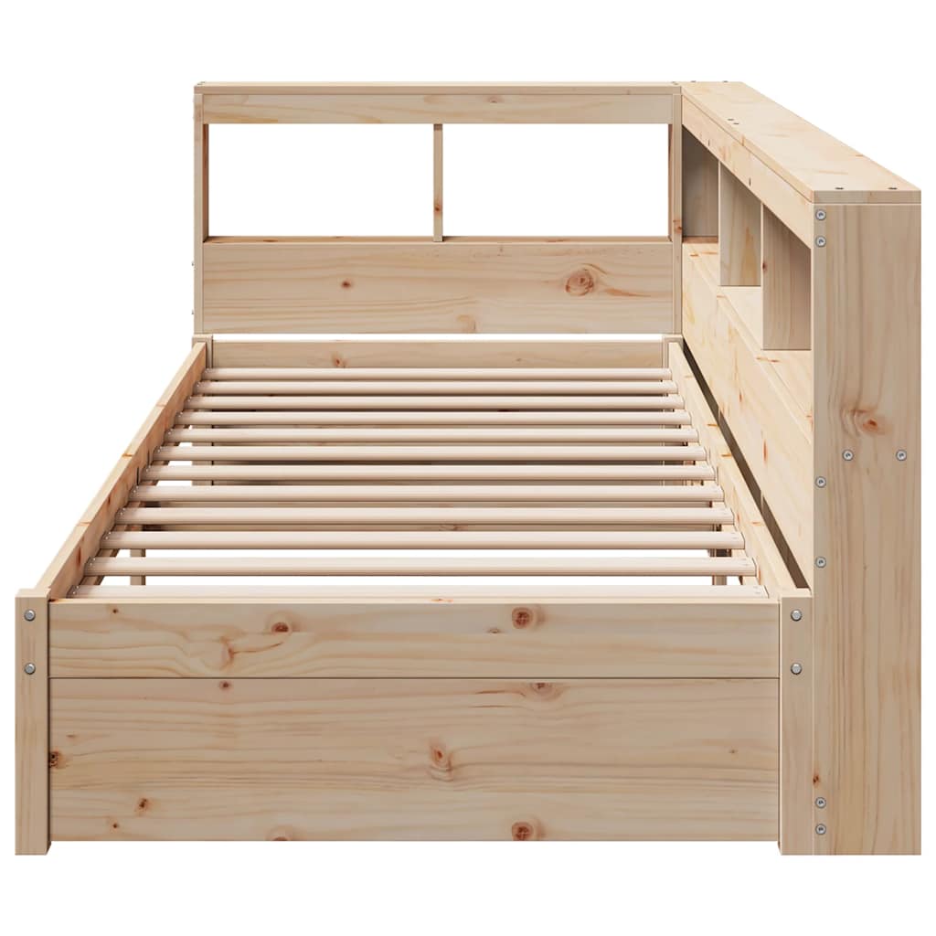 Bookcase Bed without Mattress 90x190 cm Solid Wood Pine