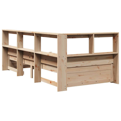 Bookcase Bed without Mattress 90x190 cm Solid Wood Pine