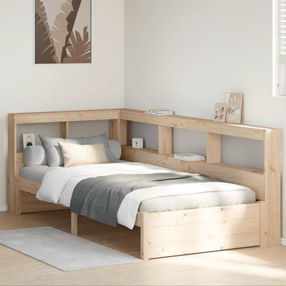 Bookcase Bed without Mattress 90x190 cm Solid Wood Pine