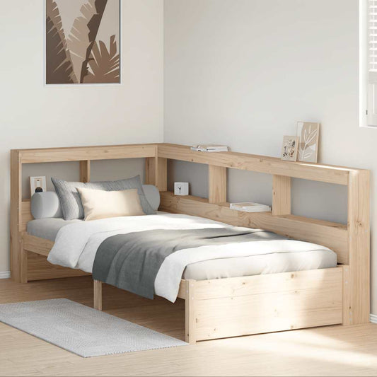 Bookcase Bed without Mattress 90x190 cm Solid Wood Pine