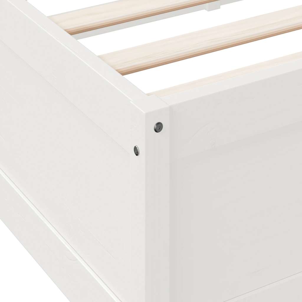 Bookcase Bed without Mattress White 180x200cm Solid Wood Pine