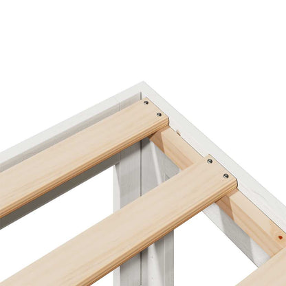 Family Bed Frame No Mattress White 240x200 cm Solid Wood Pine