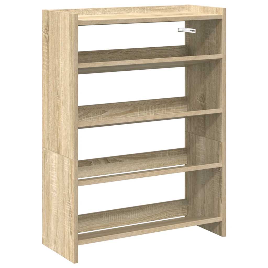 Shoe Rack Sonoma Oak 60x25x81 cm Engineered Wood