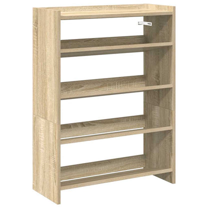 Shoe Rack Sonoma Oak 60x25x81 cm Engineered Wood