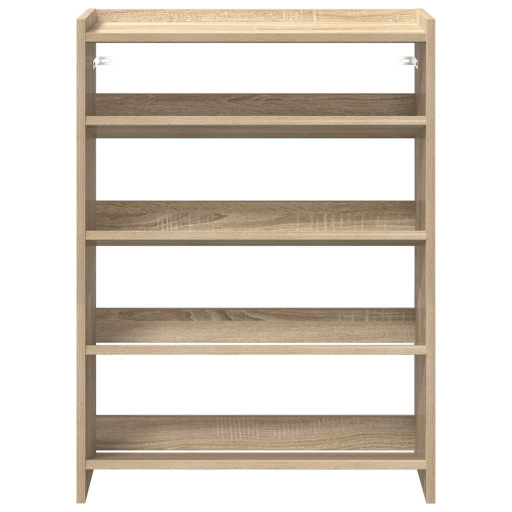 Shoe Rack Sonoma Oak 60x25x81 cm Engineered Wood