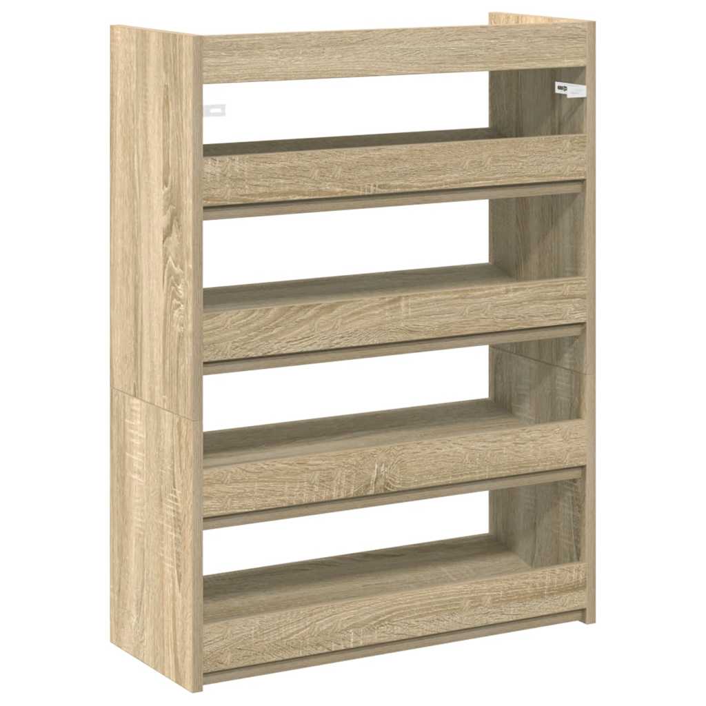 Shoe Rack Sonoma Oak 60x25x81 cm Engineered Wood