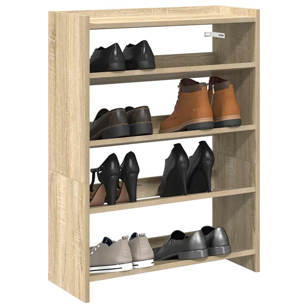 Shoe Rack Sonoma Oak 60x25x81 cm Engineered Wood