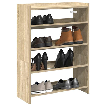 Shoe Rack Sonoma Oak 60x25x81 cm Engineered Wood