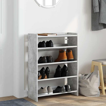 Shoe Rack Concrete Grey 60x25x81 cm Engineered Wood
