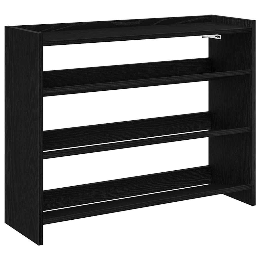 Shoe Rack Black 80x25x62 cm Engineered Wood