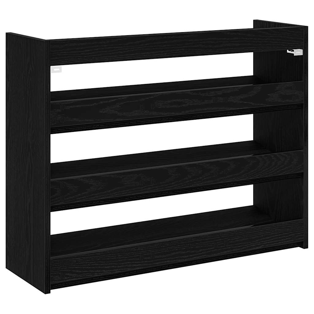 Shoe Rack Black 80x25x62 cm Engineered Wood