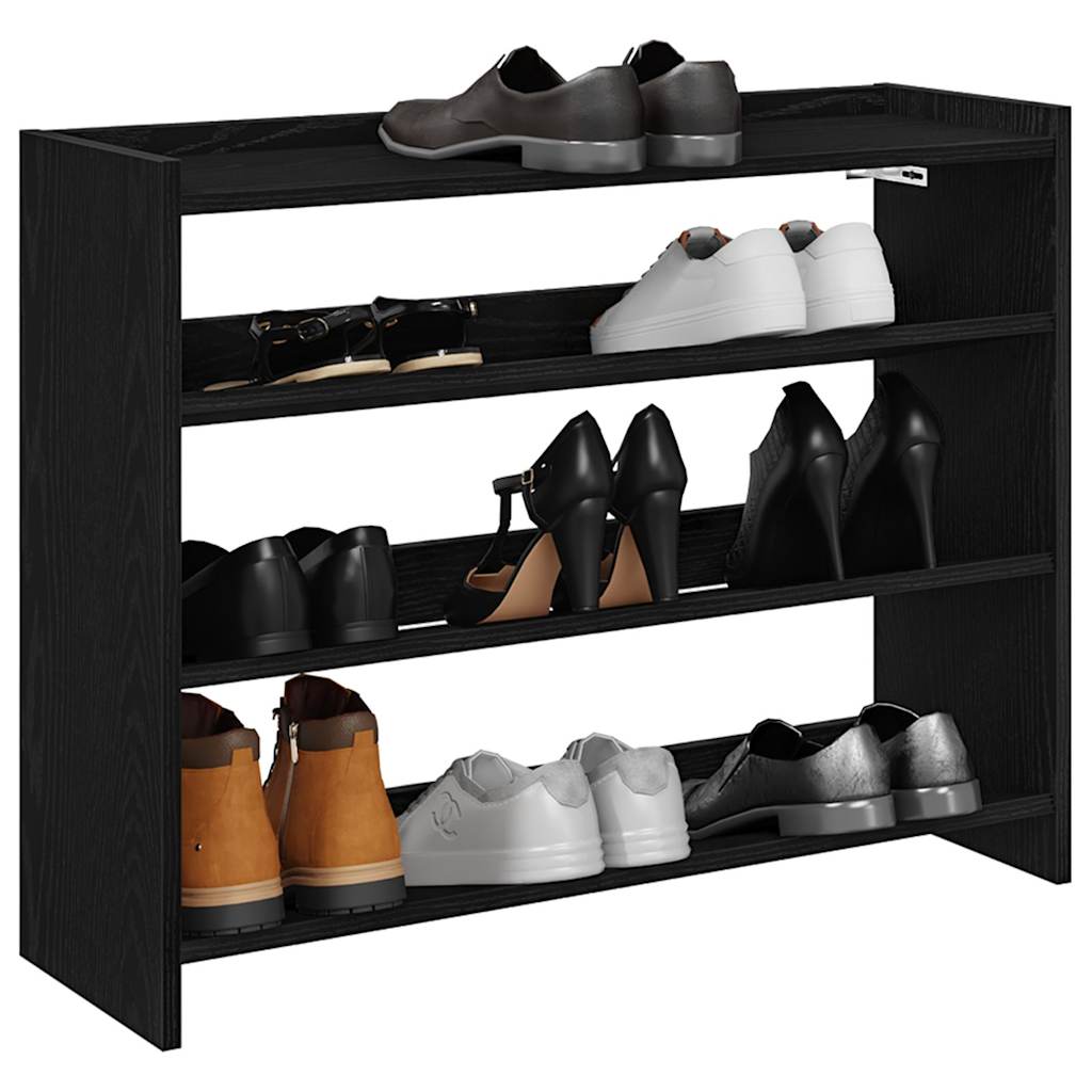 Shoe Rack Black 80x25x62 cm Engineered Wood