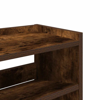 Shoe Rack Smoked Oak 80x25x62 cm Engineered Wood