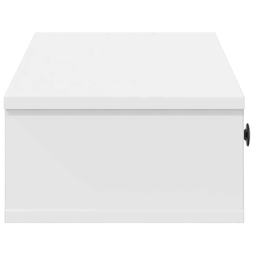 Wall Shelf with Drawers White 60x28x15 cm Engineered Wood