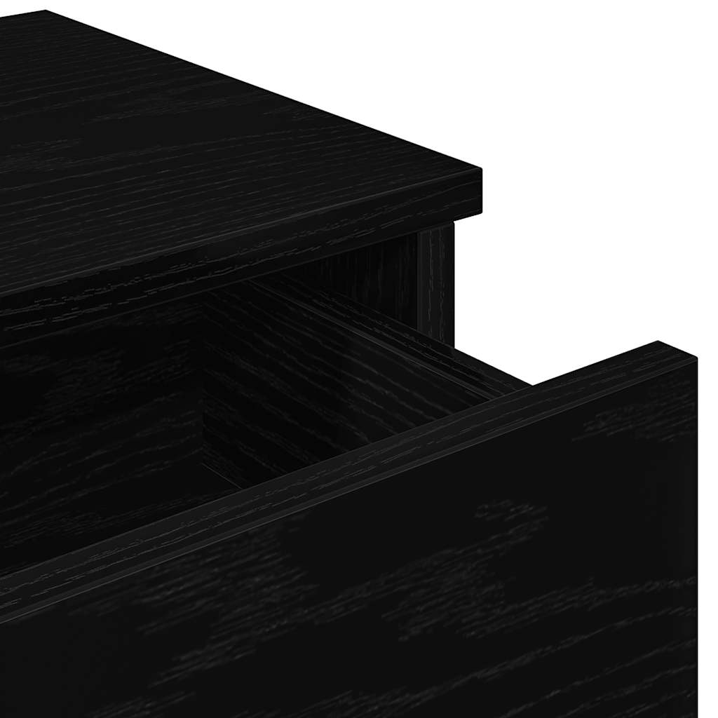 Wall Shelf with Drawers Black 60x28x15 cm Engineered Wood