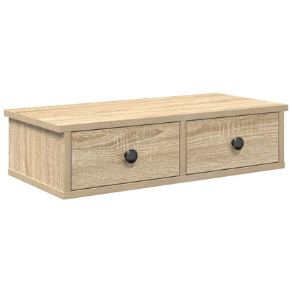 Wall Shelf with Drawers Sonoma Oak 60x28x15 cm Engineered Wood