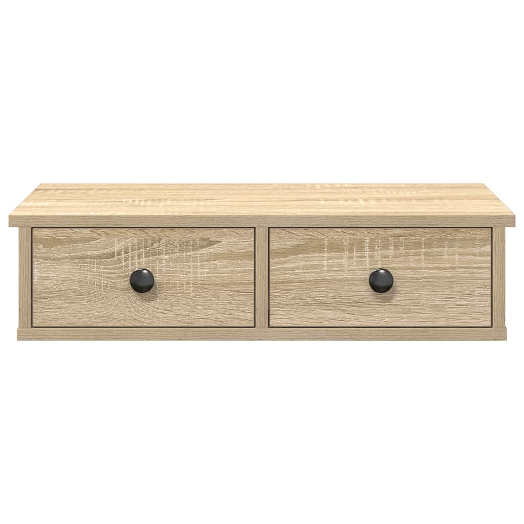 Wall Shelf with Drawers Sonoma Oak 60x28x15 cm Engineered Wood
