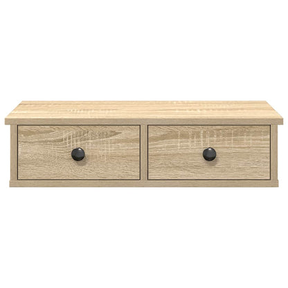 Wall Shelf with Drawers Sonoma Oak 60x28x15 cm Engineered Wood