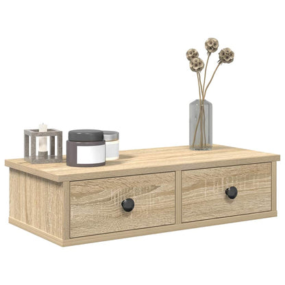 Wall Shelf with Drawers Sonoma Oak 60x28x15 cm Engineered Wood