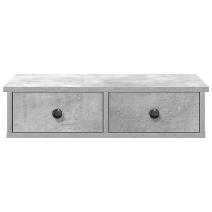 Wall Shelf with Drawers Concrete Grey 60x28x15 cm Engineered Wood