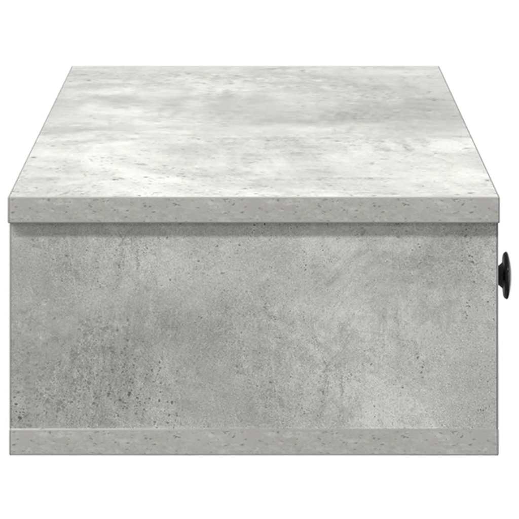 Wall Shelf with Drawers Concrete Grey 60x28x15 cm Engineered Wood