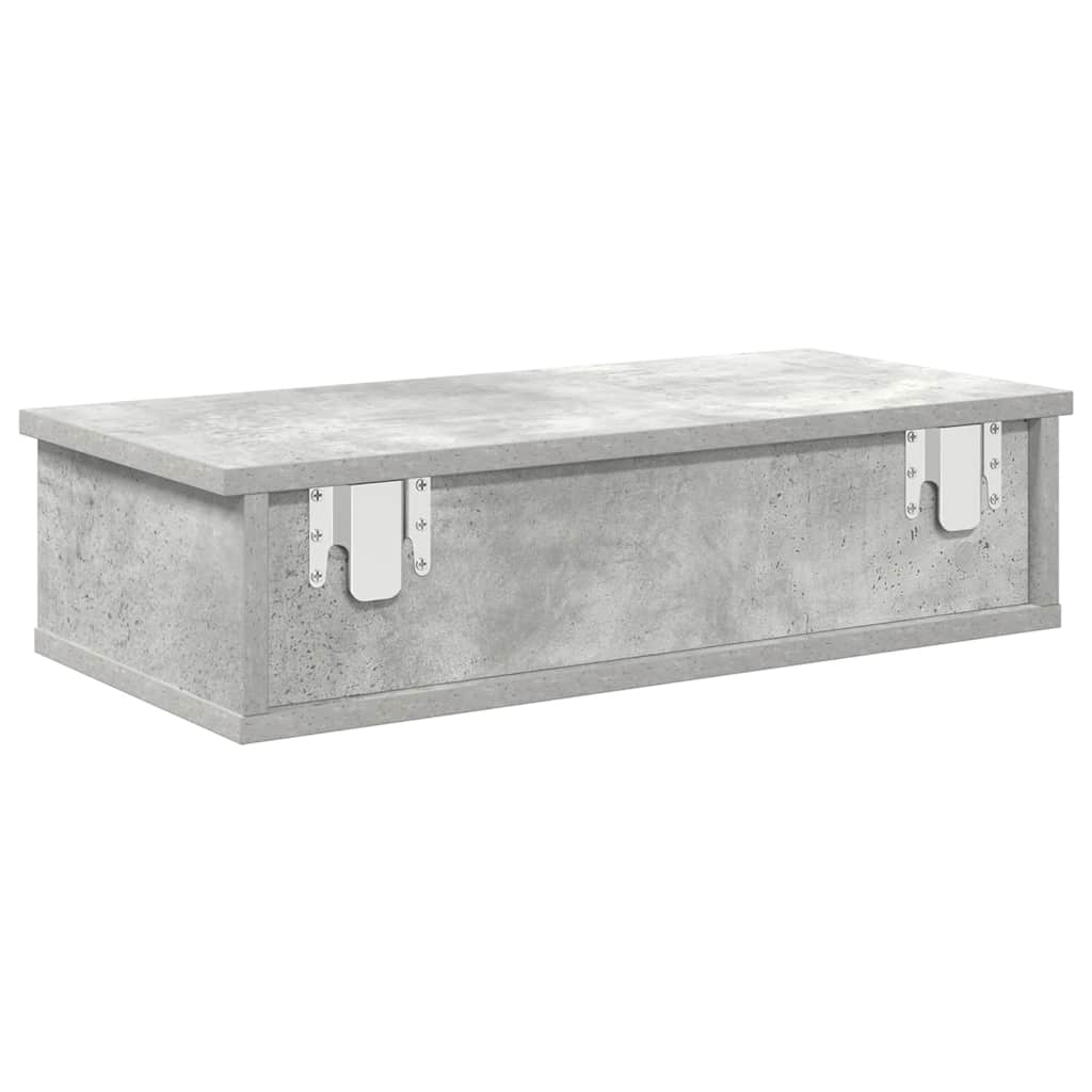 Wall Shelf with Drawers Concrete Grey 60x28x15 cm Engineered Wood