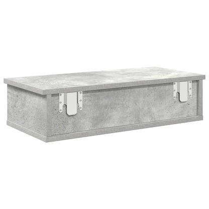 Wall Shelf with Drawers Concrete Grey 60x28x15 cm Engineered Wood