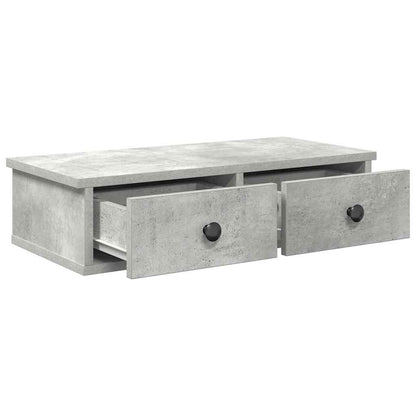 Wall Shelf with Drawers Concrete Grey 60x28x15 cm Engineered Wood