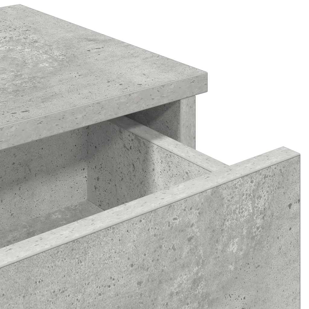 Wall Shelf with Drawers Concrete Grey 60x28x15 cm Engineered Wood