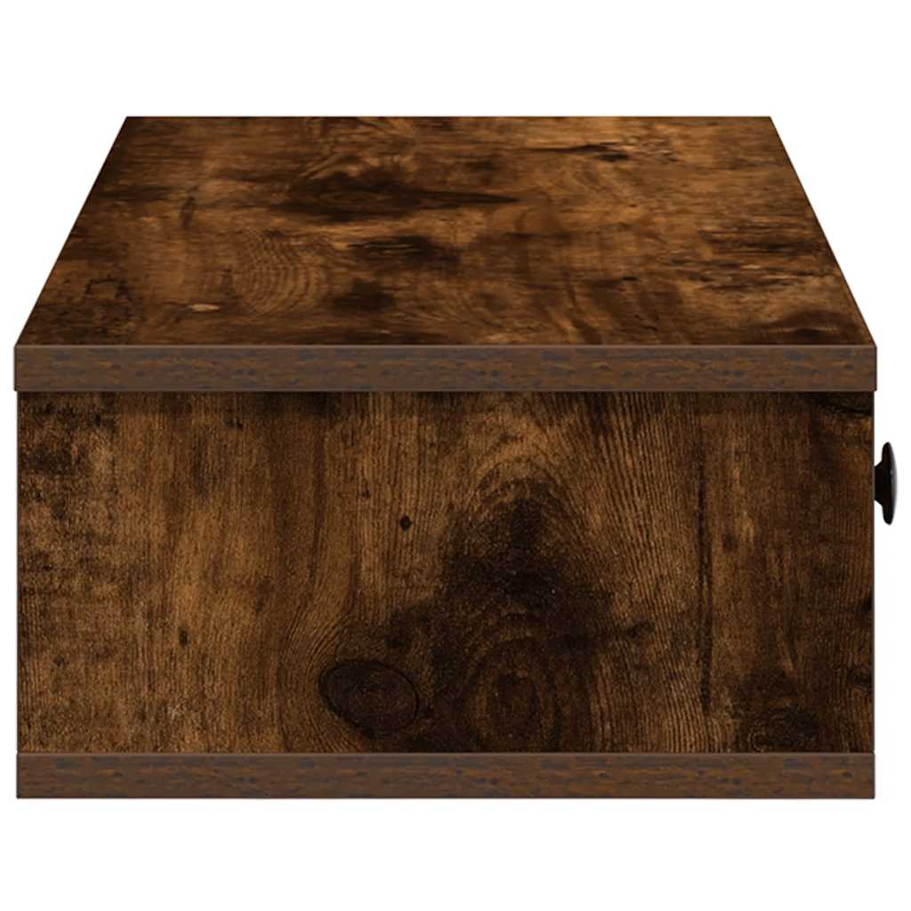 Wall Shelf with Drawers Smoked Oak 60x28x15 cm Engineered Wood