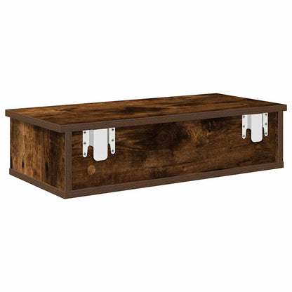 Wall Shelf with Drawers Smoked Oak 60x28x15 cm Engineered Wood