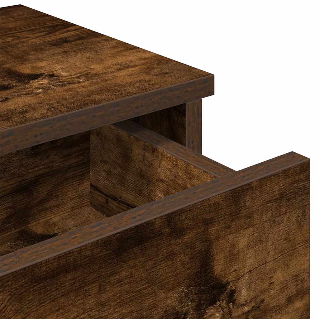 Wall Shelf with Drawers Smoked Oak 60x28x15 cm Engineered Wood